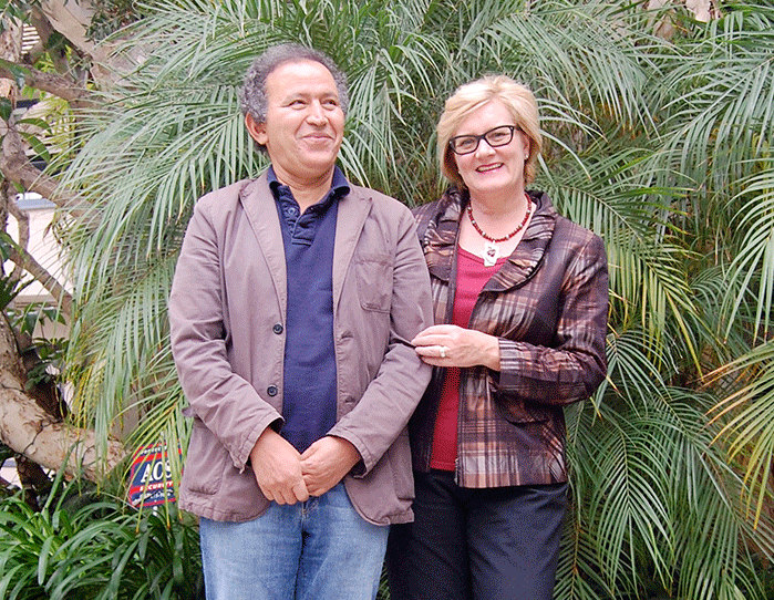 Pääkonsuli Kirsti Westphalen ja hänen aviomiehensä Abdellatif Moufakkir.