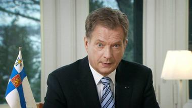 Presidentti Sauli Niinistö piti ensimmäisen uuden vuoden puheensa 1.1.2013.